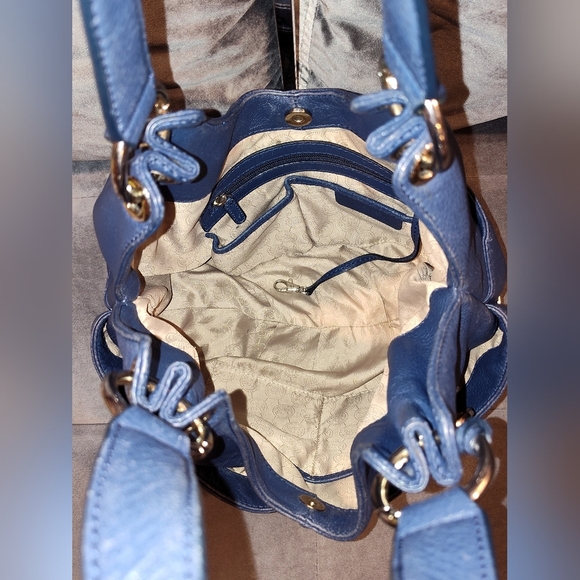 Michael Kors Layton Navy  Blue Pebble Leather Hobo Bag - Picture 11 of 15